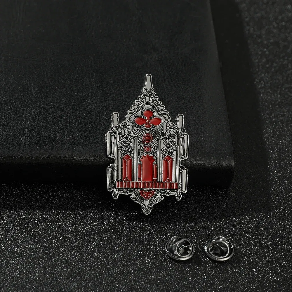 Creative Mysterious Magic Gothic Church Metal Enamel Lapel Clothes Coats Backpack Bag Badge Brooch Pin Jewelry Accessories