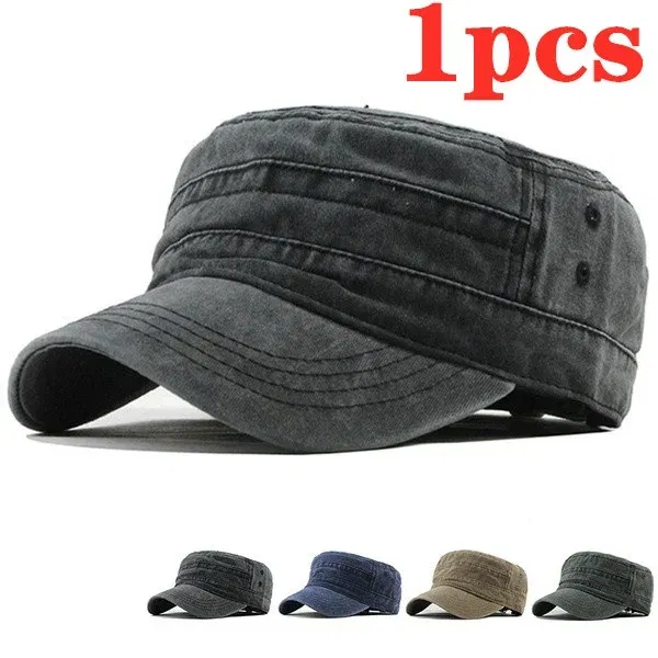 Color: Black - Delysia King Classic men's flat hat casual cap summer sun hat