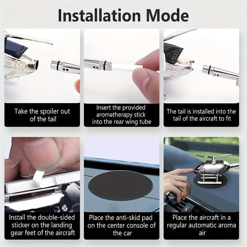 Solar Rotating Helicopter Shape Car Air Freshener