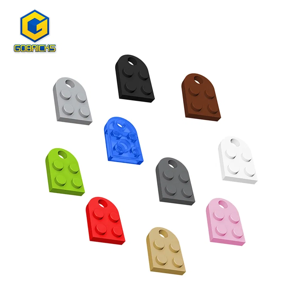 Color: Light Grey - Gobricks 1pcs Moc Bricks Plate Special Parts 3x2 with Hole Compatible with 3176 Assemble Building Block Kids Toys DIY Gift Adult
