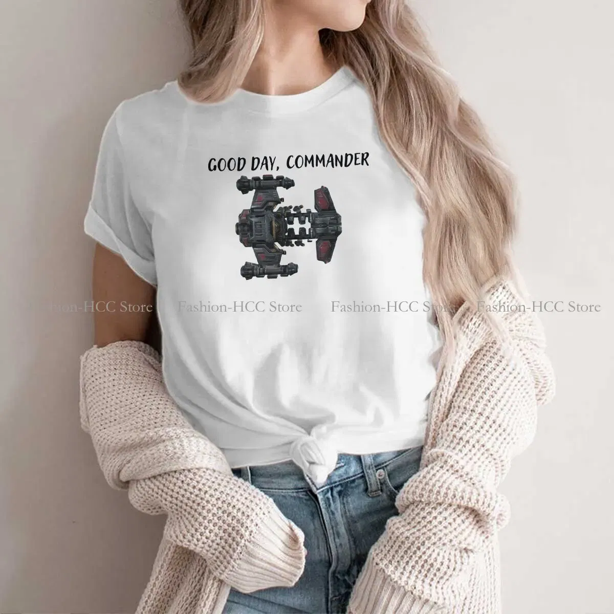 Color: black, Size: XL - StarCraft Military Science Game Polyester TShirts Battlecruiser Personalize Homme T Shirt Hipster Tops