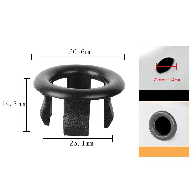 Color: Light Grey, Outer Diameter: 76mm - 4/1pcs Sink Hole Round Overflow Cover Kitchen Basin Trim Hollow Overflow Ring Plug Bathroom Wash Basin Overflow Ring Accessories