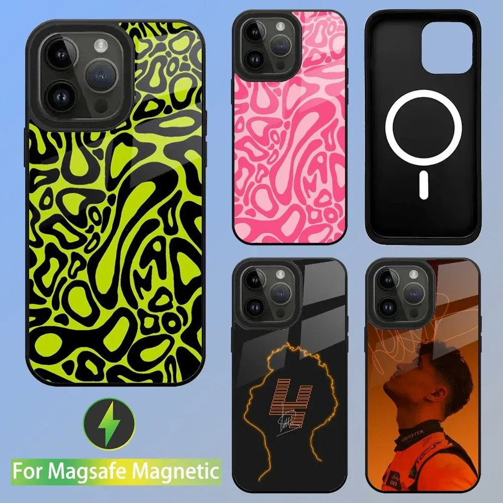 Color: Clear, Material: PC - F1 Formula 1 L-Lando Norris Phone Case For iPhone 16,15,14,13,12,11,Plus,Pro,Max Mini Magsafe Magnetic Wireless Charging