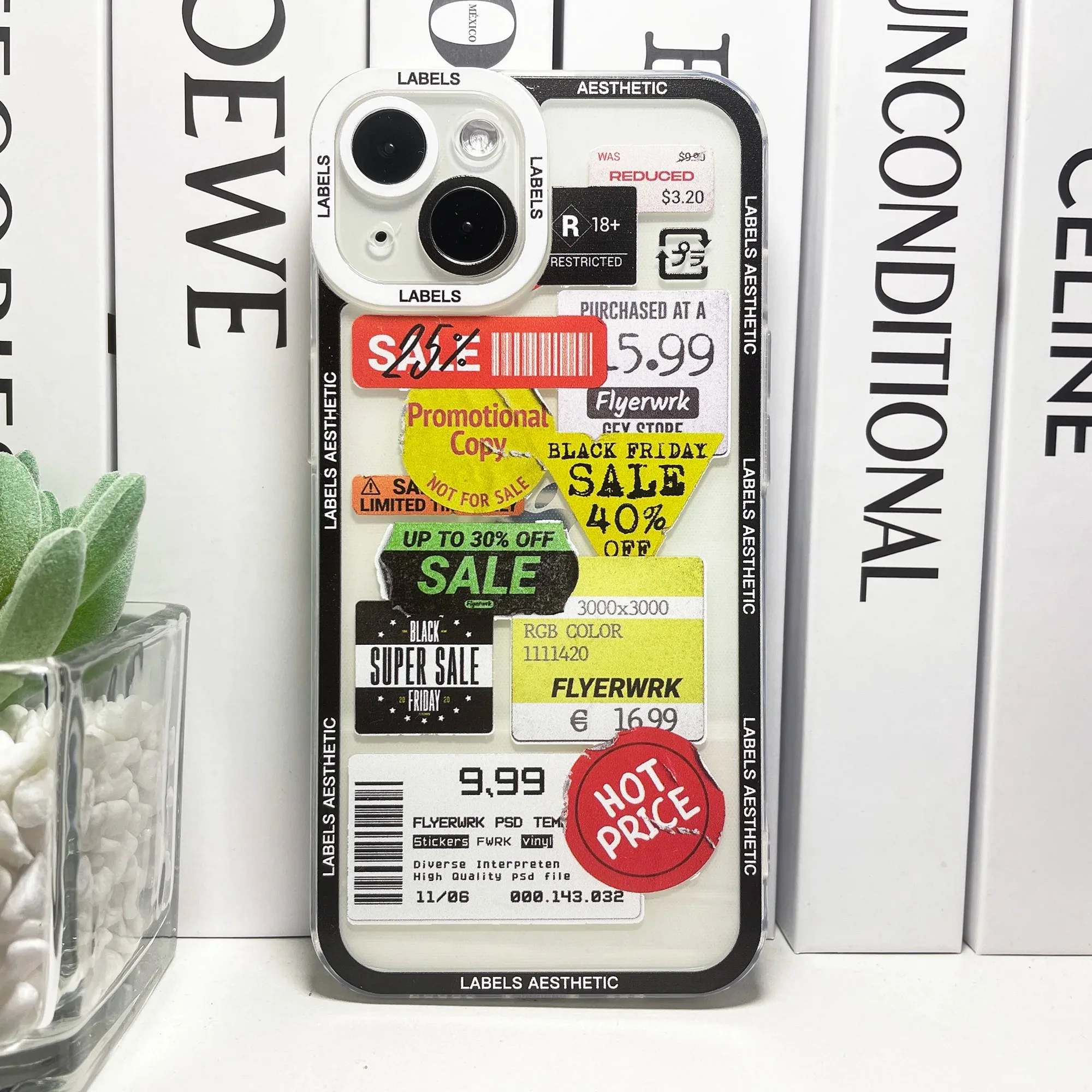 Color: Brown, Material: Genuine leather - Mix Labels Collage Stickers Aesthetic Phone Case For Samsung Galaxy S10 S20 S21 S22 S23 S24 FE Plus Ultra Note 20