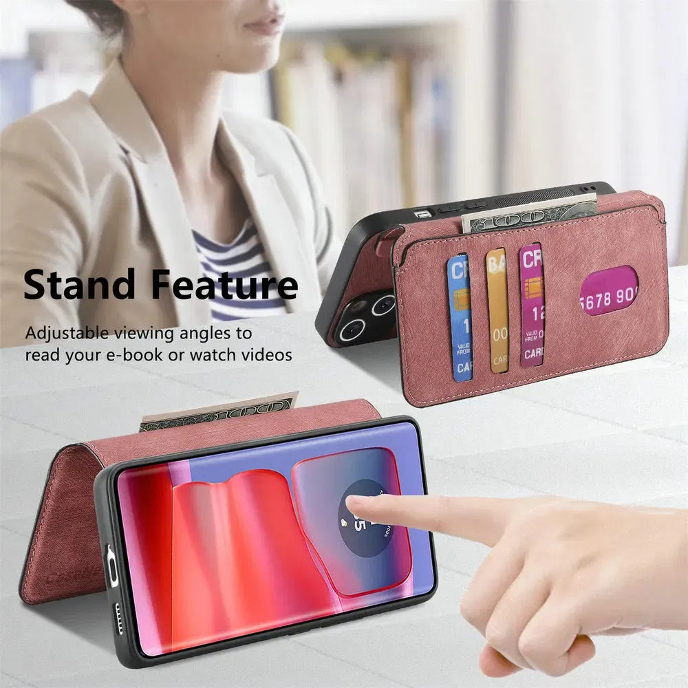 Color: Blue, Material: Microfiber - Edge 50 60 Fusion 5G Flip Case For Motorola Edge 60 Pro 2In1 Detachable Leather Wallet Funda Moto Edge 50 Neo 60 Pro S50 Cover