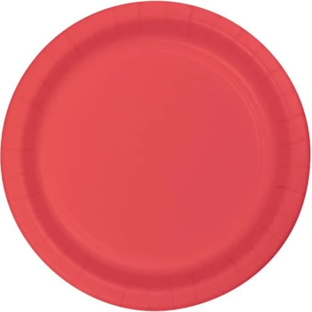 Coral Dinner Plates Paper 23cm - Pack of 24