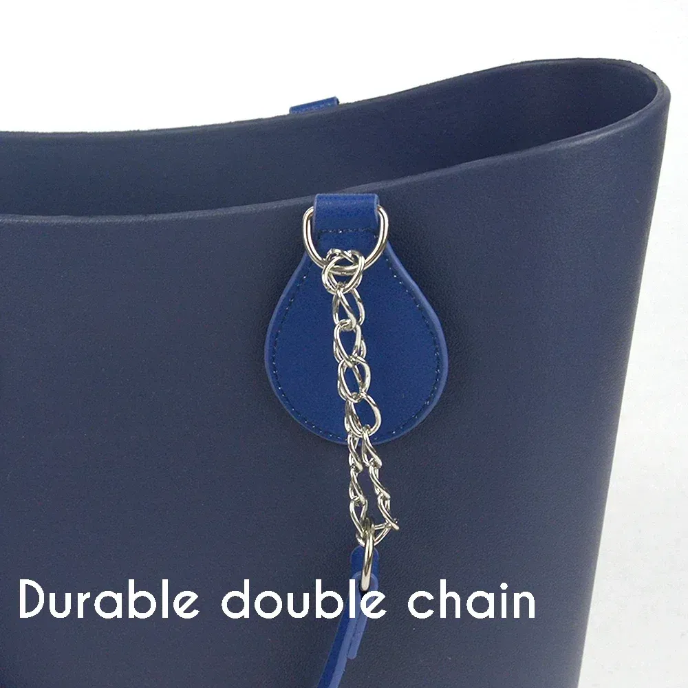 Color: Dark Brown, Ships From: CHINA - TANQU 1 Pair Long leather PU chain Handle with Tear Drop End Double Metal Chain for O Bag for EVA Obag Women Bag
