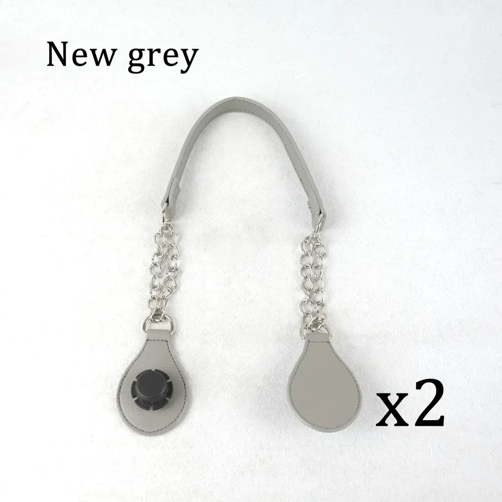 Color: Dark Brown, Ships From: CHINA - TANQU 1 Pair Long leather PU chain Handle with Tear Drop End Double Metal Chain for O Bag for EVA Obag Women Bag