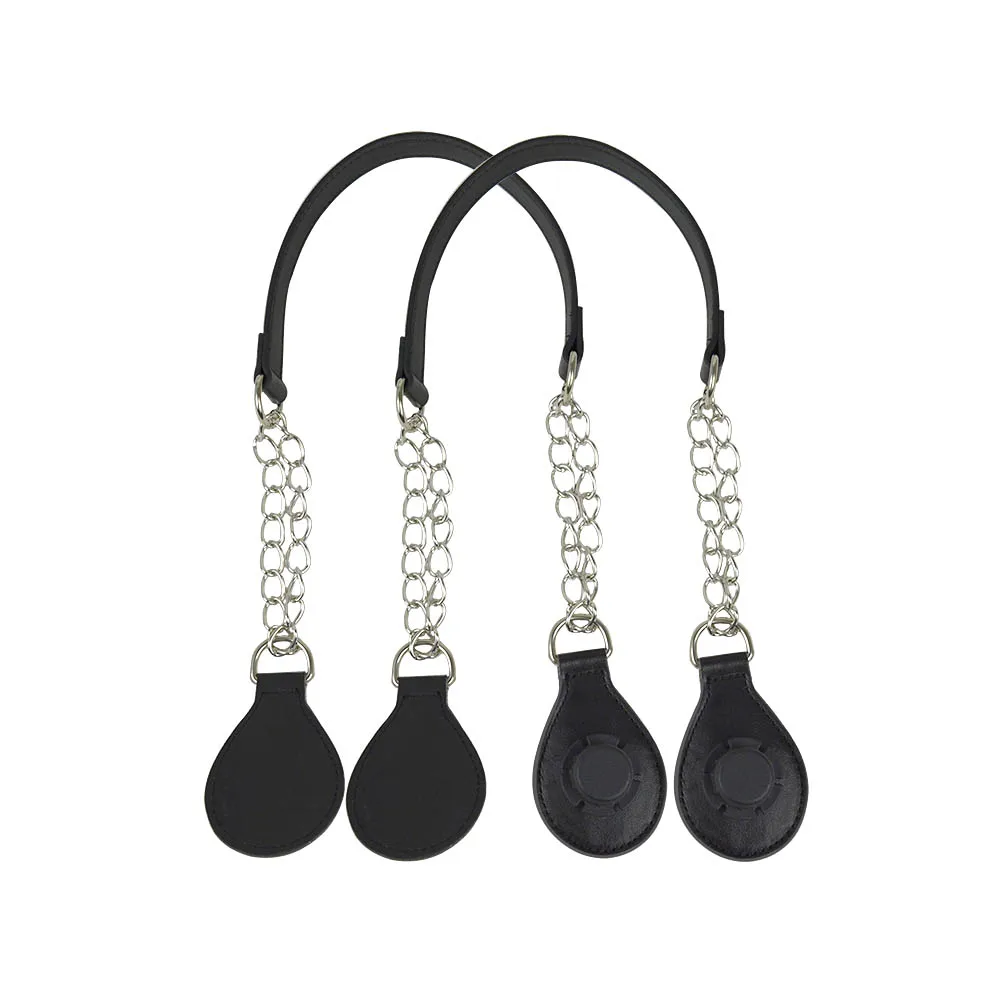 Color: Dark Brown, Ships From: CHINA - TANQU 1 Pair Long leather PU chain Handle with Tear Drop End Double Metal Chain for O Bag for EVA Obag Women Bag