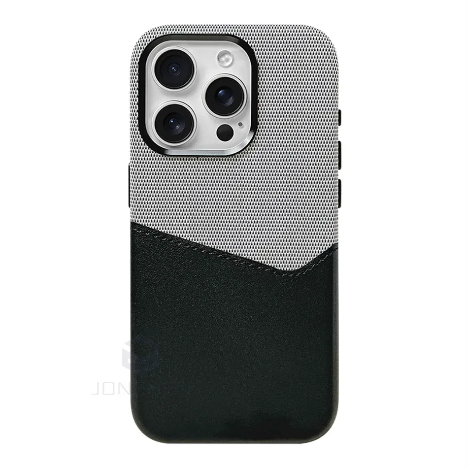 Color: Beige, Material: PVC - For Magsafe Card Holder Leather Case For iPhone 16 15 13 12 17 Pro Max 14 Plus Pocket Wireless Charge Alloy Lens Magnetic Cover