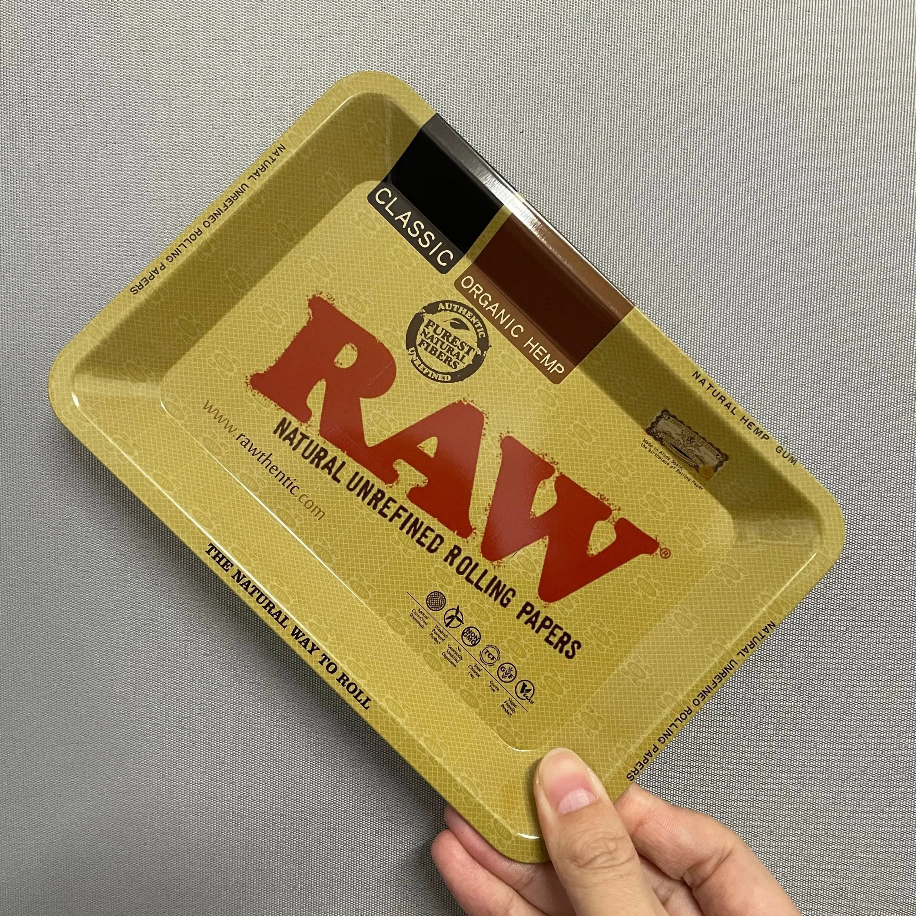 Color: Khaki - RAW Classic Rolling Tray Multi Designs Available