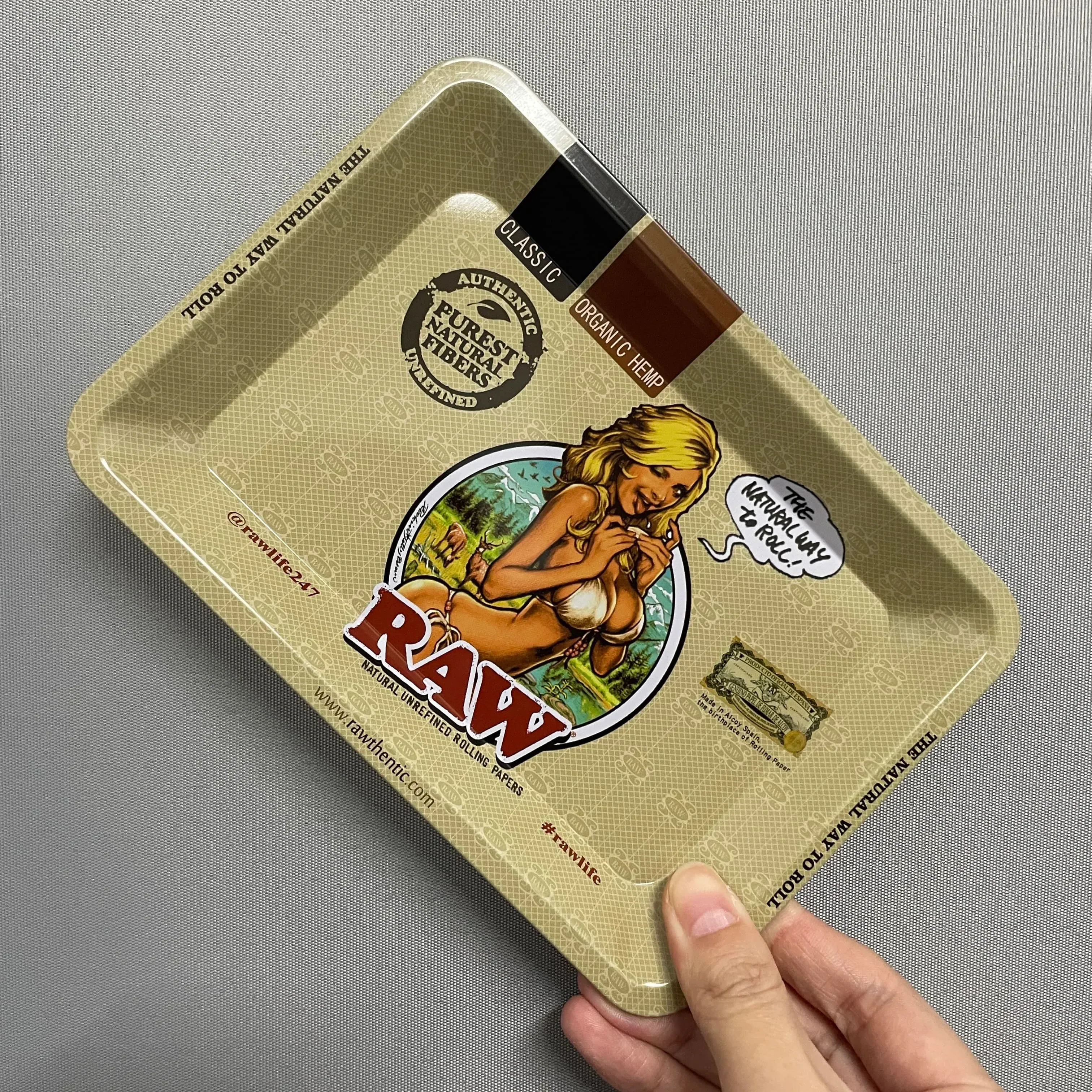 Color: Orange - RAW Classic Rolling Tray Multi Designs Available