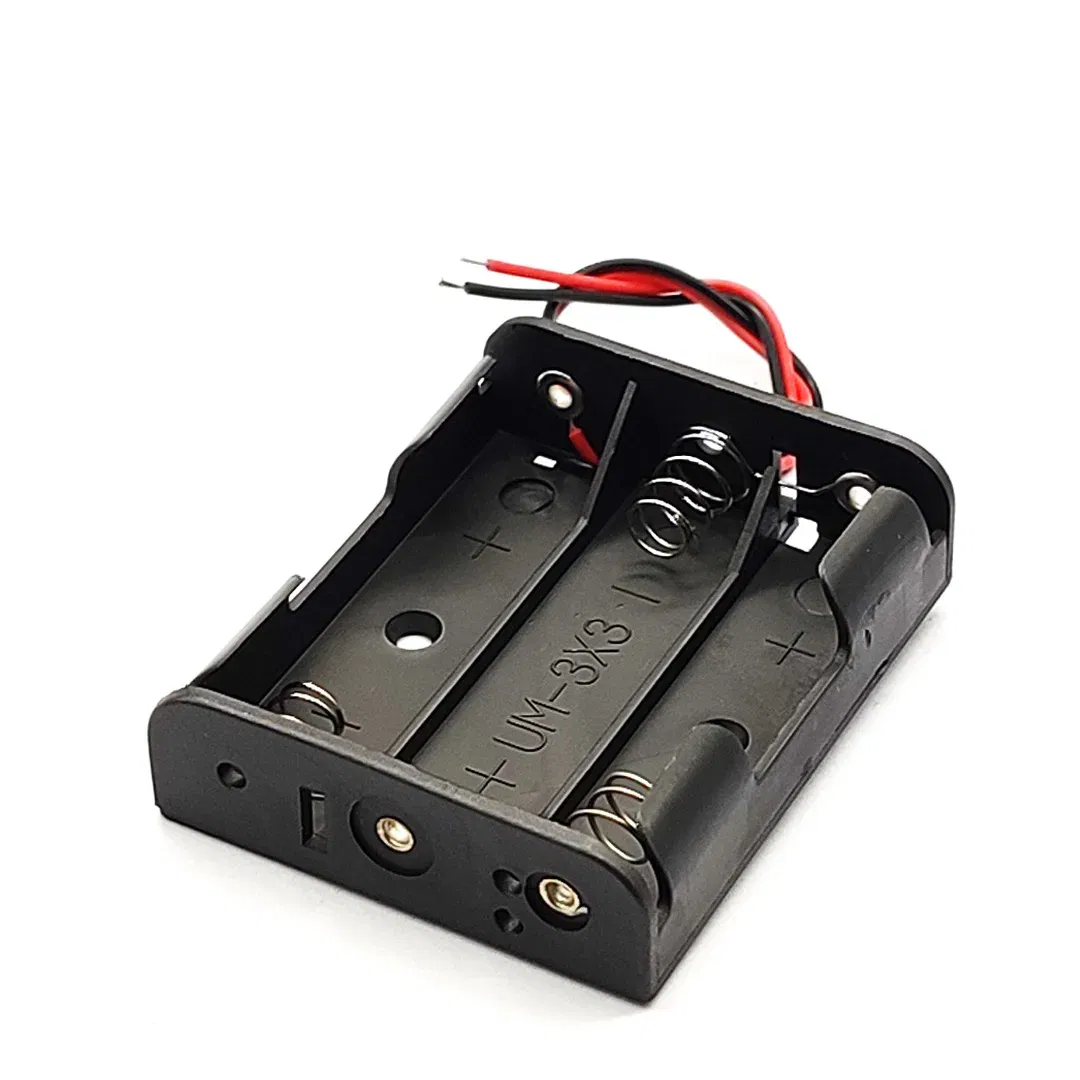 Color: Yellow - AA Battery Holder AA 14500 Size Power Battery Storage Case AA Battery Box 14500 Box Leads With 1 2 3 4 Slots drop shipping