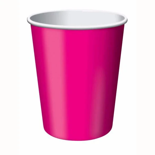 Hot Magenta Cups Paper 266ml - Pack of 24