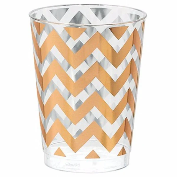 Tumblers Chevron Rose Gold 295ml Hot Stamped - Pack of 20