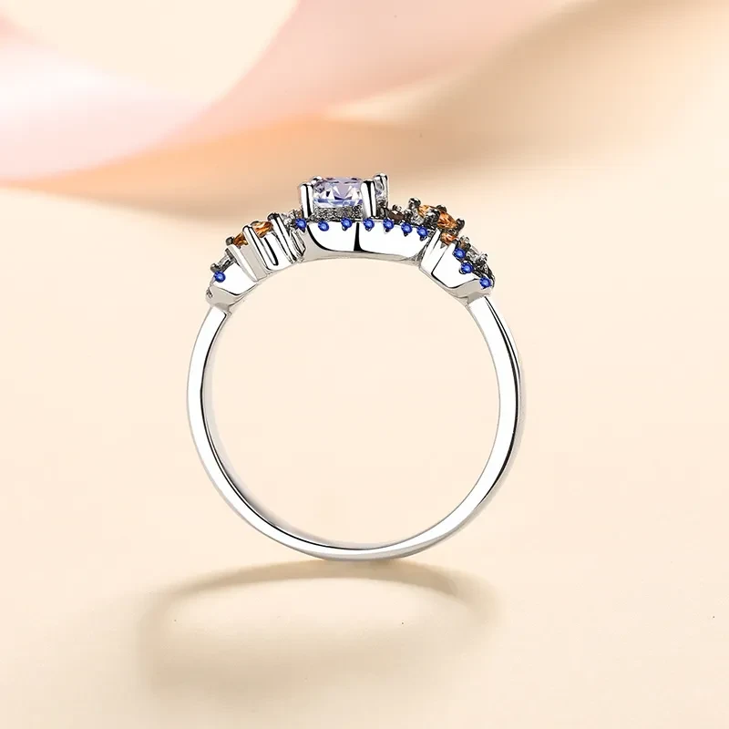 Micro-inlaid Moissanite Ring