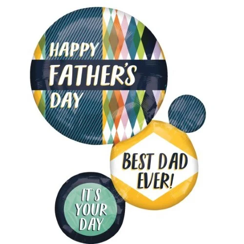 SuperShape XL Happy Father's Day Retro Renew Circles
