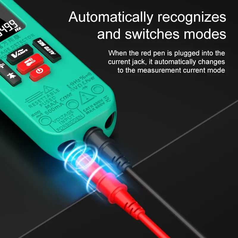 Color: Orange - Smart Digital Multimeter Rechargeable Electronic Tester AC DC Contactless NCV Automatic Test Easy operate lightweight high quali