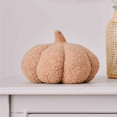 Pumpkin Spice Large Beige Boucle Pumpkin Decoration