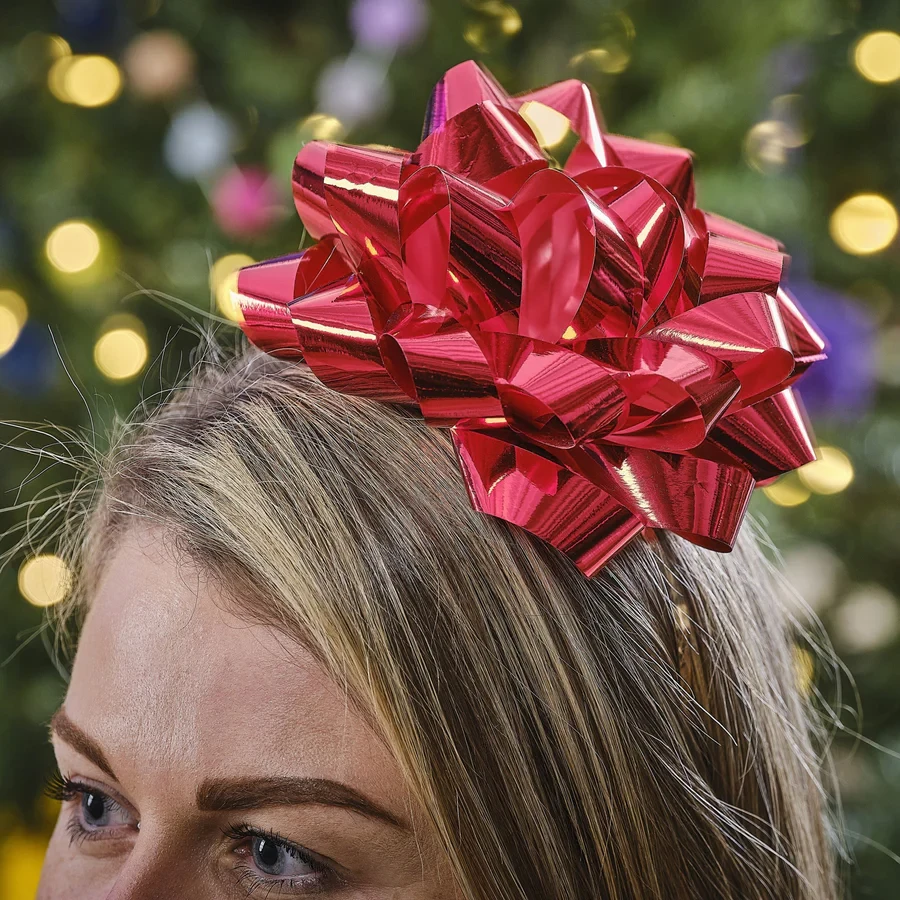 Christmas Headband - Merry & Bright Present Bow