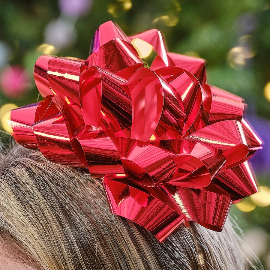 Christmas Headband - Merry & Bright Present Bow