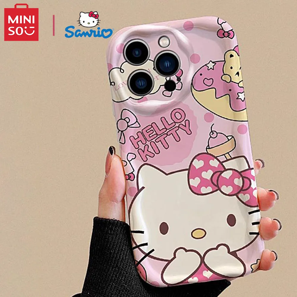 Color: Brown, Material: Neoprene - Miniso Sanrio Collaboration Hello Kitty Phone Case For Samsung Galaxy S10 S20 S21 S22 S23 S24 FE Plus Ultra Note 20 Phone Case