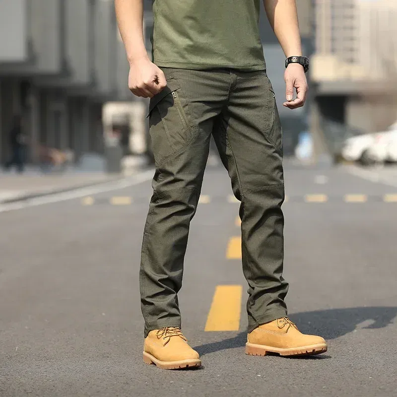 Color: Khaki, Size: 5XL - Archon X9 Tactical Pants Slim Fit Waterproof Camouflage Training Pants Spring Autumn Breathable Waterproof Overalls Loose Wear