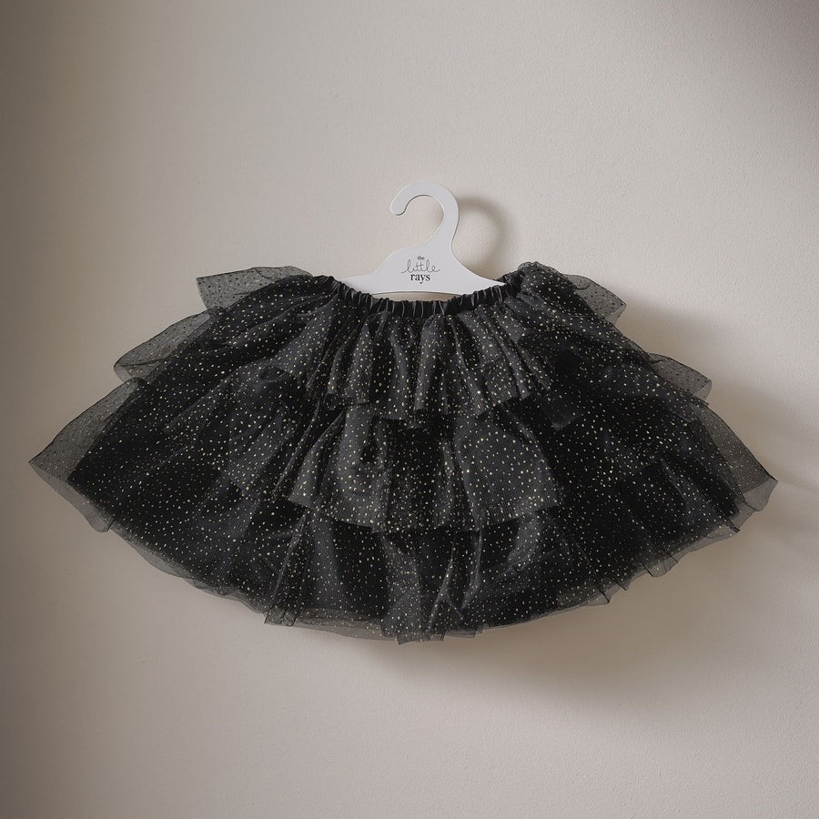 Fancy Dress Tutu - Black & Gold Sparkle (3-5 Years)