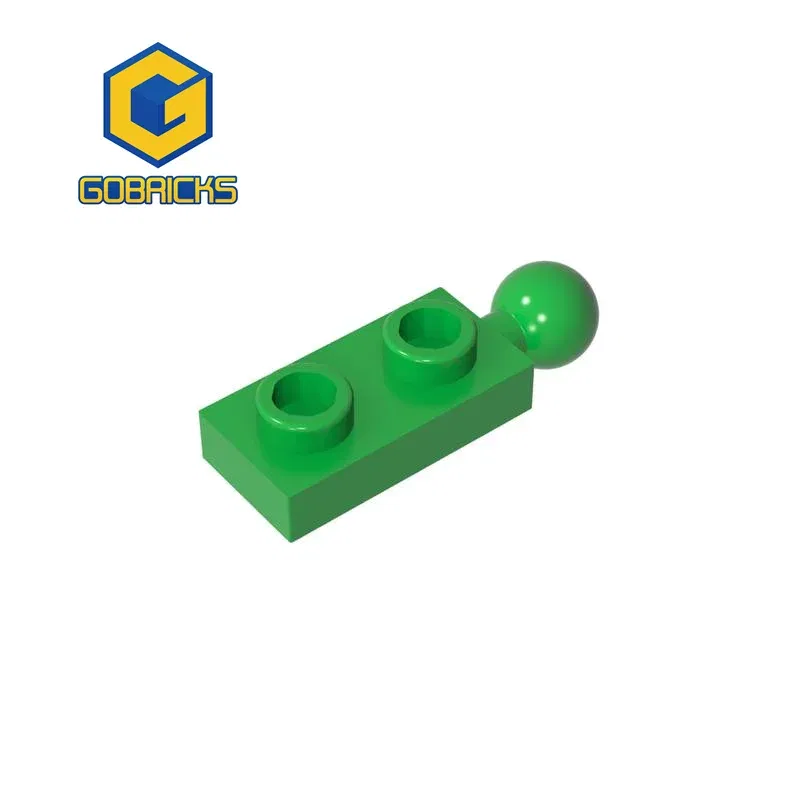 Color: DARK GRAY - Gobricks MOC Compatible Assembles Particles 22890 Plate Modified 1 x 2 with End Towball Building Blocks DIY High-Tech Spare Toys