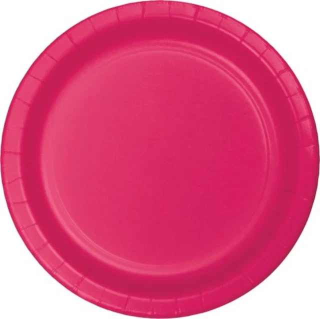 Hot Magenta Dinner Plates Paper 23cm - Pack of 24