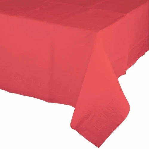 Coral Tablecover Tissue & Plastic Back