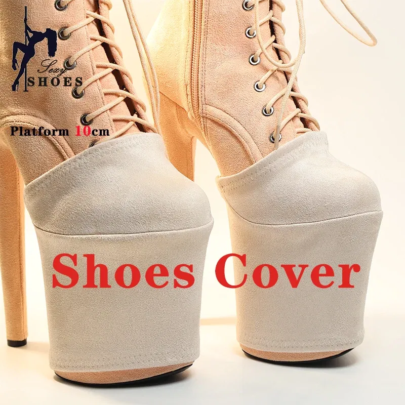 Color: Blue, Size: L - Suede Shoes Cover Steel Pole Dance Training Specific Protective Cover 10CM Platform Anti Slip Wear-resistant Boots Protective