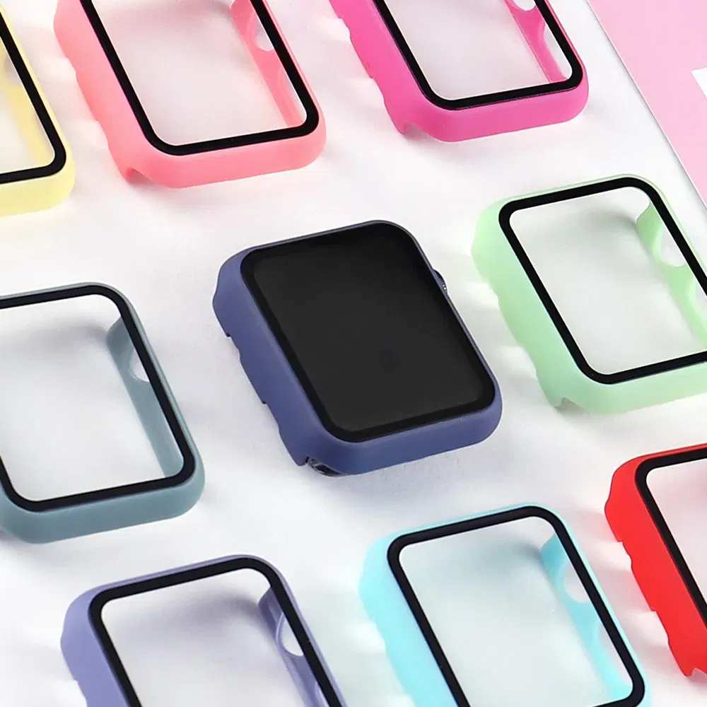 Dial Diameter: 2 - 3.9 Inches, Color: Black - Tempered Glass+cover For Apple Watch 9 8 41mm 45mm 42mm 38mm PC Bumper Screen Protector Case IWatch Series 7 6 5 4 Se 44mm 40mm
