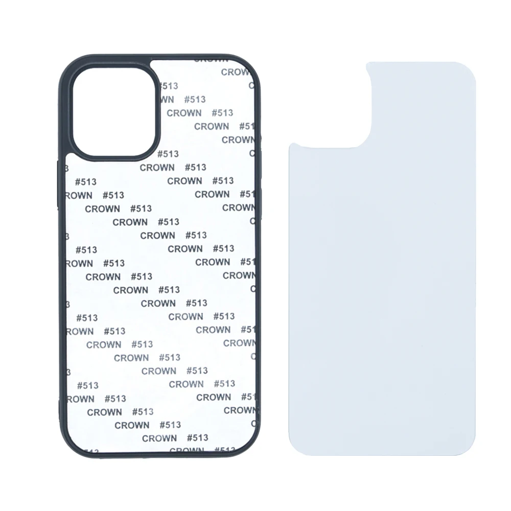 Material: PE - For iPhone 11 12 mini Pro Max 6 7 8 S Plus Xr X Xs 2D Sublimation Phone Case Blanks with Metal Plates Heat Press Blank Cases