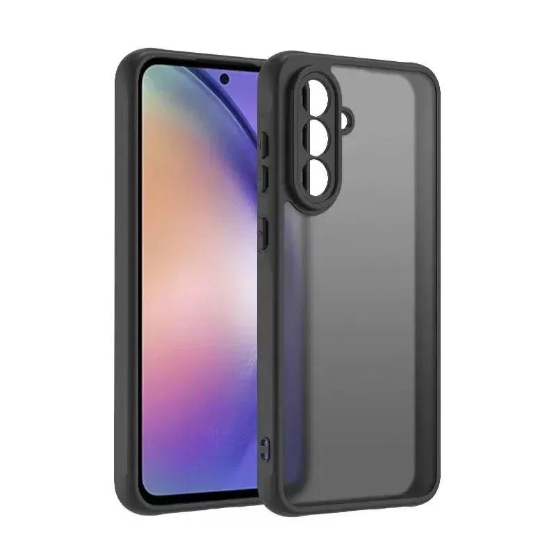 Color: black, Compatibility by Model: Galaxy A16 - Luxury Matte Case For Samsung Galaxy A56 A55 A54 A53 A52 A36 A35 A34 A13 A14 A15 A16 A17 A25 A26 A06 A05 A07 Protective Cover