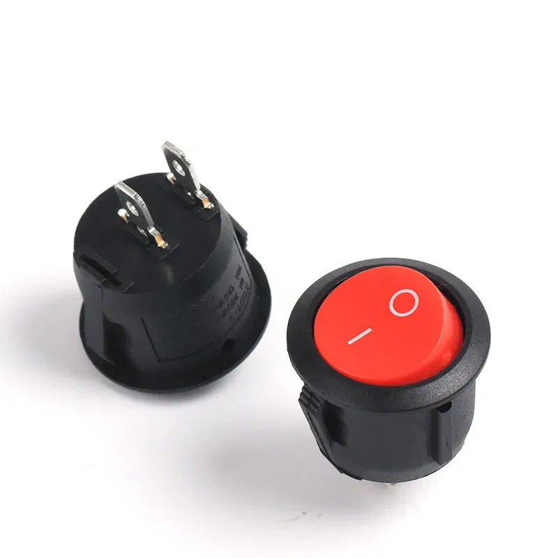 Color: Blue - 5Pcs KCD1-105 Diameter 16.5mm Small Round Boat Rocker Switch Mini Round Black White Red 2Pin/3Pin ON-OFF ON-OFF-ON Rocker Switch