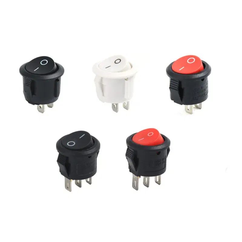 Color: Blue - 5Pcs KCD1-105 Diameter 16.5mm Small Round Boat Rocker Switch Mini Round Black White Red 2Pin/3Pin ON-OFF ON-OFF-ON Rocker Switch