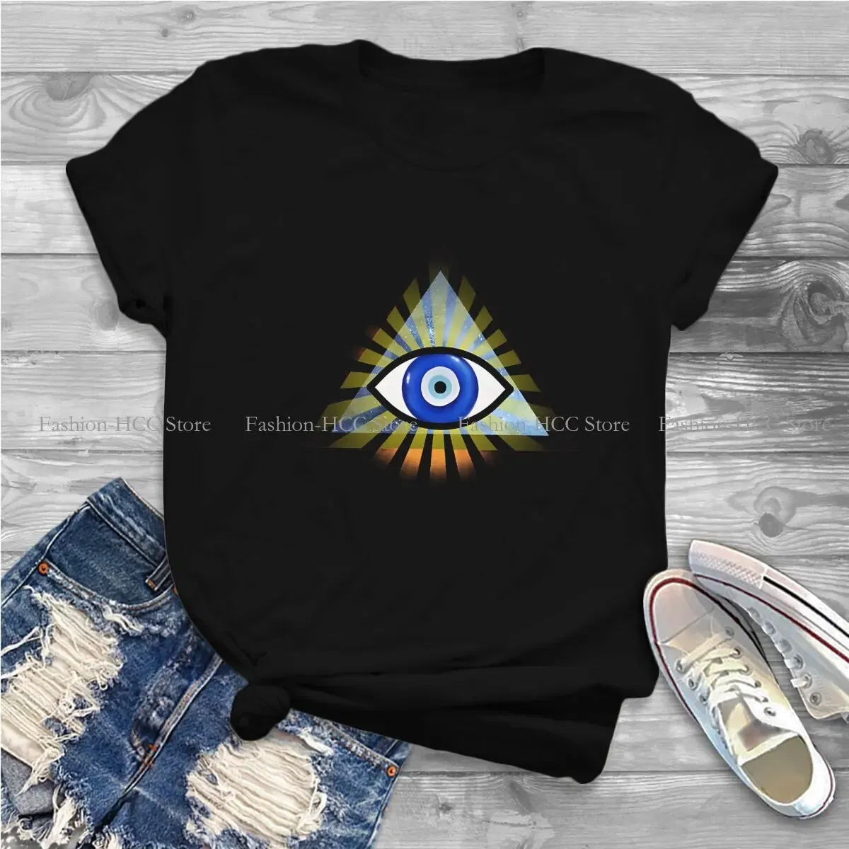 Color: black, Size: XL - Evil Eyes Polyester TShirts Evil Eye Protection - All Seeing Eye Personalize Homme T Shirt Hipster Tops