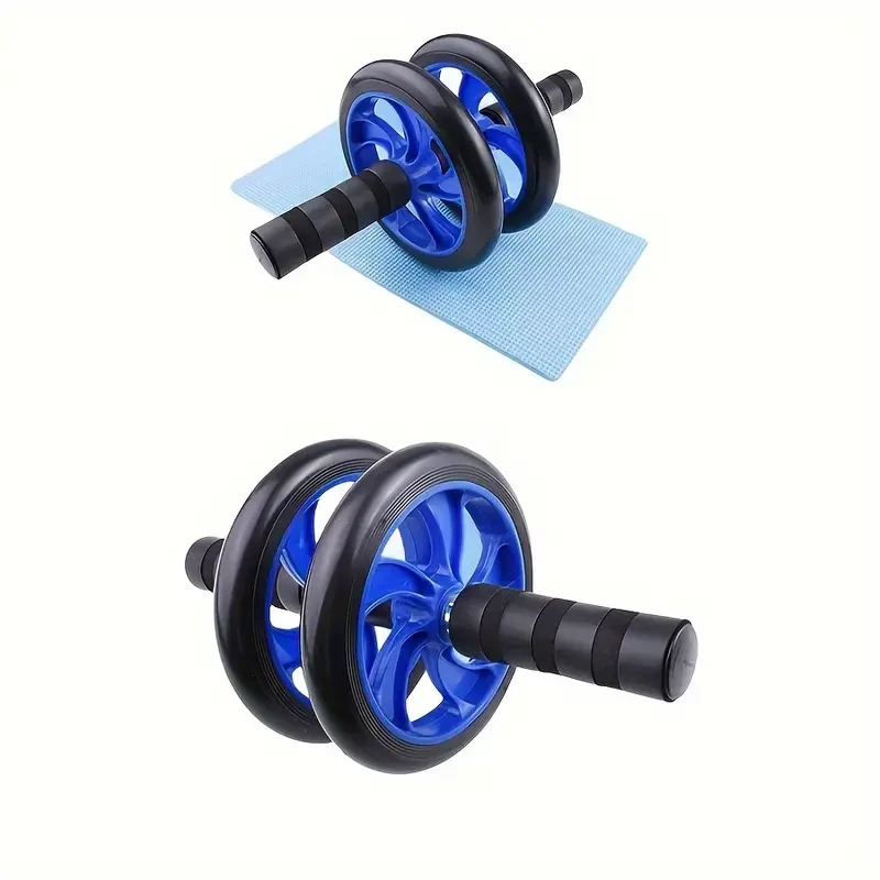 Blue Smooth Belly Wheel Push-up Stand and Jump Rope Set