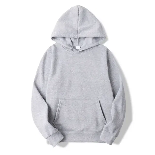 Color: GRAY, Size: L - Blank Fleece Fashion Hoodies Men Pull Over Wholesale Hooded Sweatshirt Unisex Cheap Solid Hoodie In Bulk Sudaderas Con Capucha