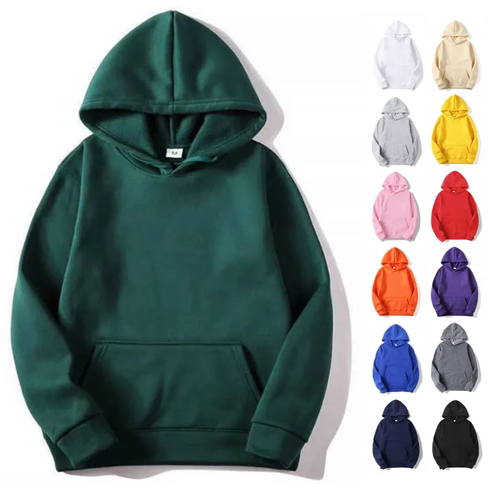 Color: GRAY, Size: L - Blank Fleece Fashion Hoodies Men Pull Over Wholesale Hooded Sweatshirt Unisex Cheap Solid Hoodie In Bulk Sudaderas Con Capucha