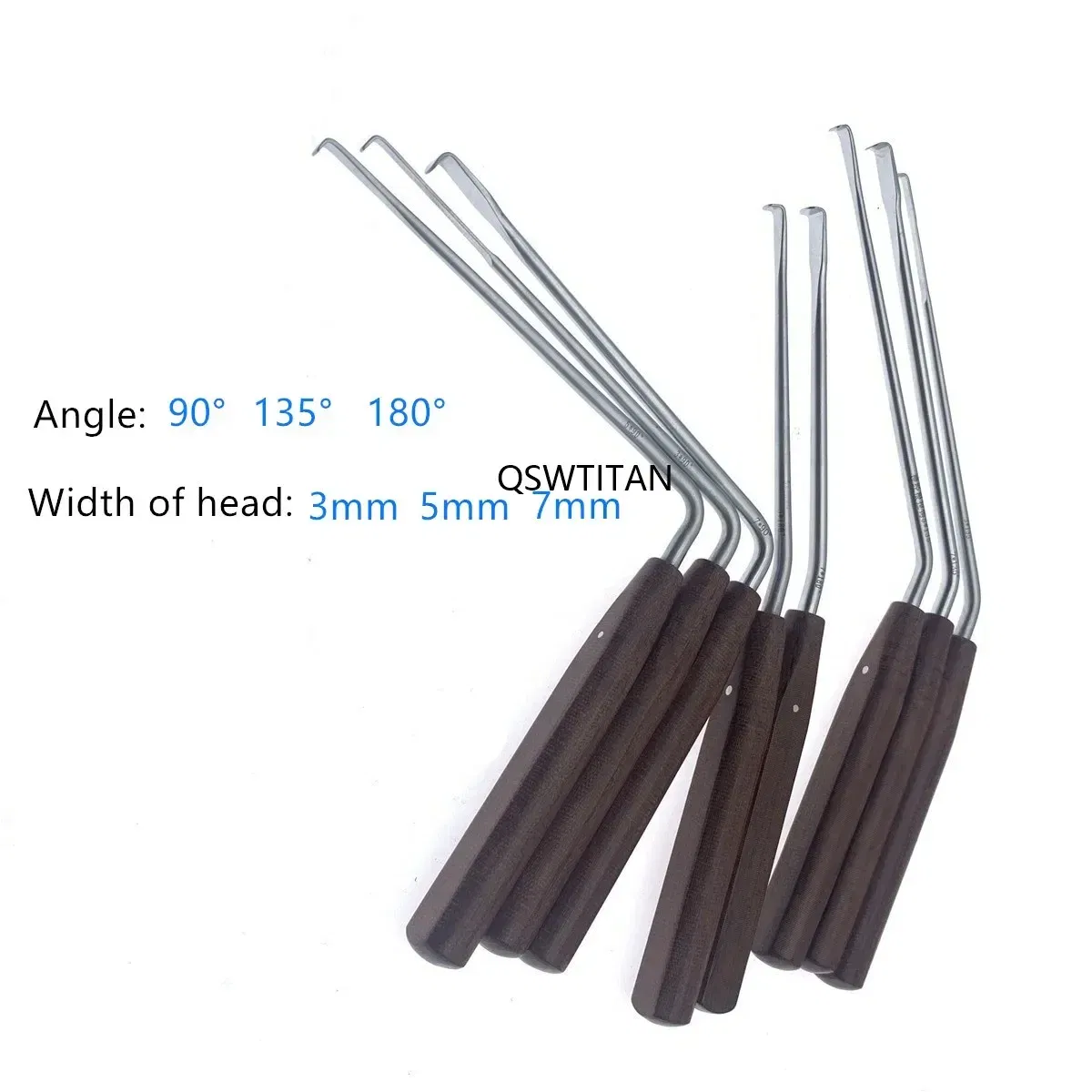 Color: grey - Nerve Root Hook Retractor with wooden handle brain Bone Retractor Stainless Steel nerve pull hook