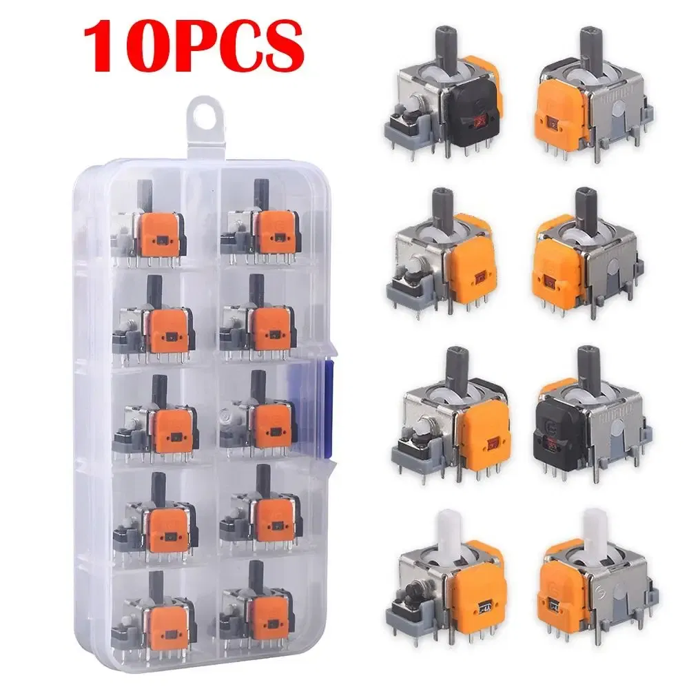 Color: green - 10PCS 3D Analog Sensor Hall Effect Joystick for Playstation 5 Game Controller Thumb Stick for PS5/PS4/Xbox/Switch Pro
