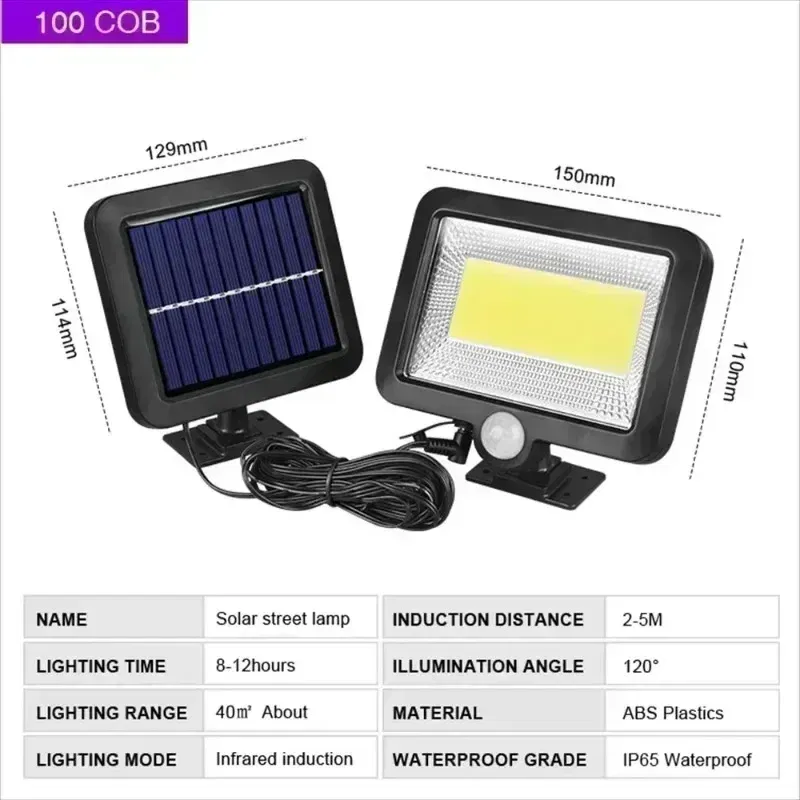 Emitting Color: sunny yellow - COB LED Solar Light Outdoor PIR Motion Sensor Solar Waterproof Wall Emergency Street Light Garage Lighting Patio Security Lights