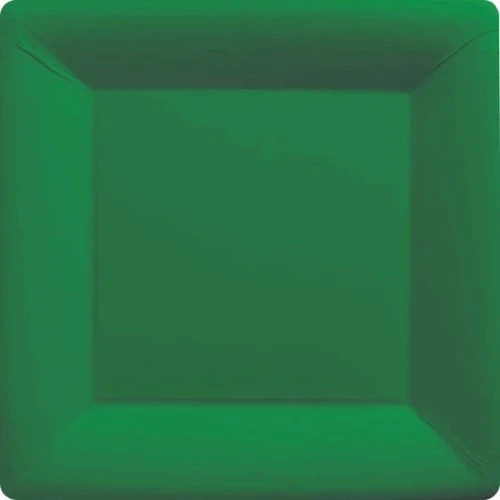 Paper Plates 17cm Square 20CT  - Festive Green  - Pack of 20