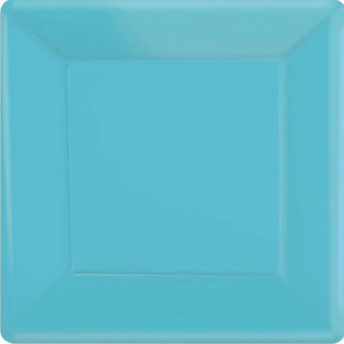 Paper Plates 17cm Square 20CT  - Caribbean Blue  - Pack of 20