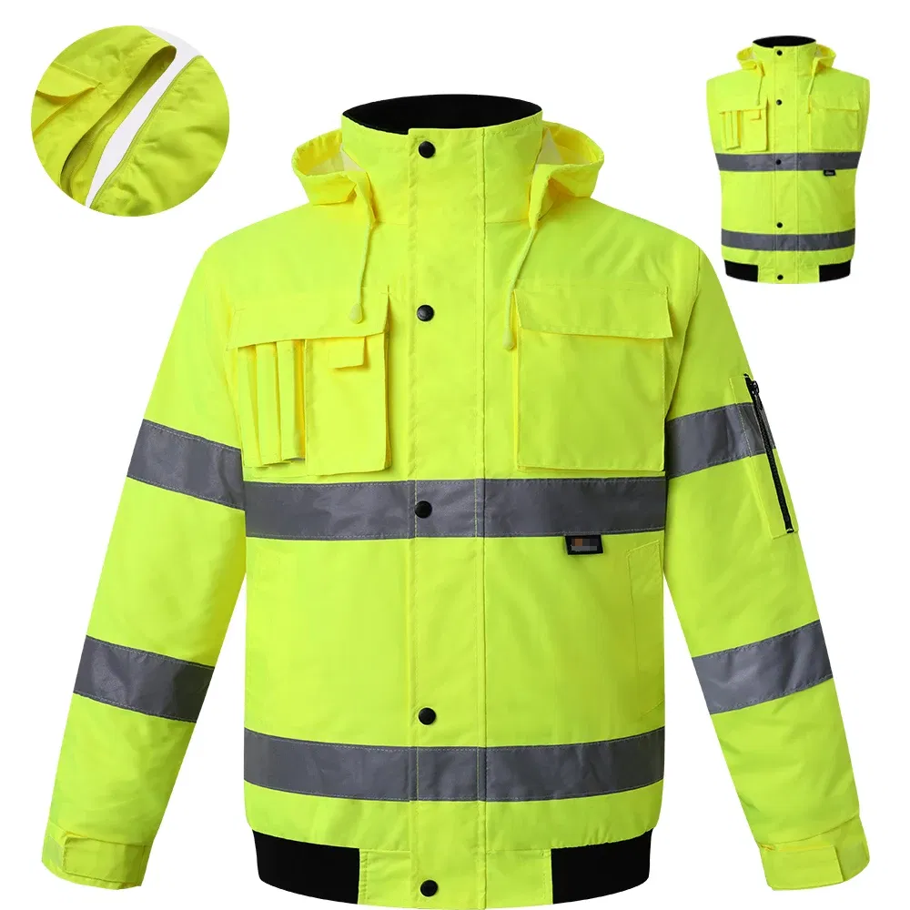 Color: Yellow, Size: S - High Visibility Parka Windproof Jacket Waterproof Parka Men's Work Reflective Parka