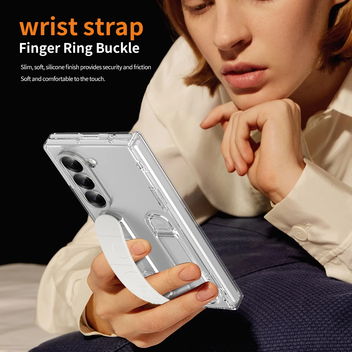 Color: Maroon, Material: ABS - Touch Pen Case For Samsung Galaxy Z Fold 6 5 4 3 Skin Friendly Folding Hinge with Elastic Wrist Band Screen Tempered Film Cover