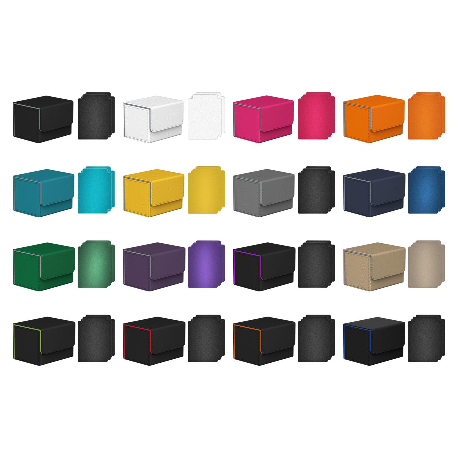 Color: Light Yellow - Card Deck Box Collectible Cards Container with Magnetic Closure Card Deck Storage Box for Sports Cards Trading Card Games