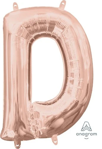 Letter D Balloon Rose Gold